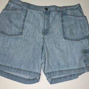 VTG 90s Duck Head Classic Women’s Jean Shorts Size 18 blue denim  Light Wash